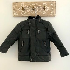 baby boy faux leather jacket